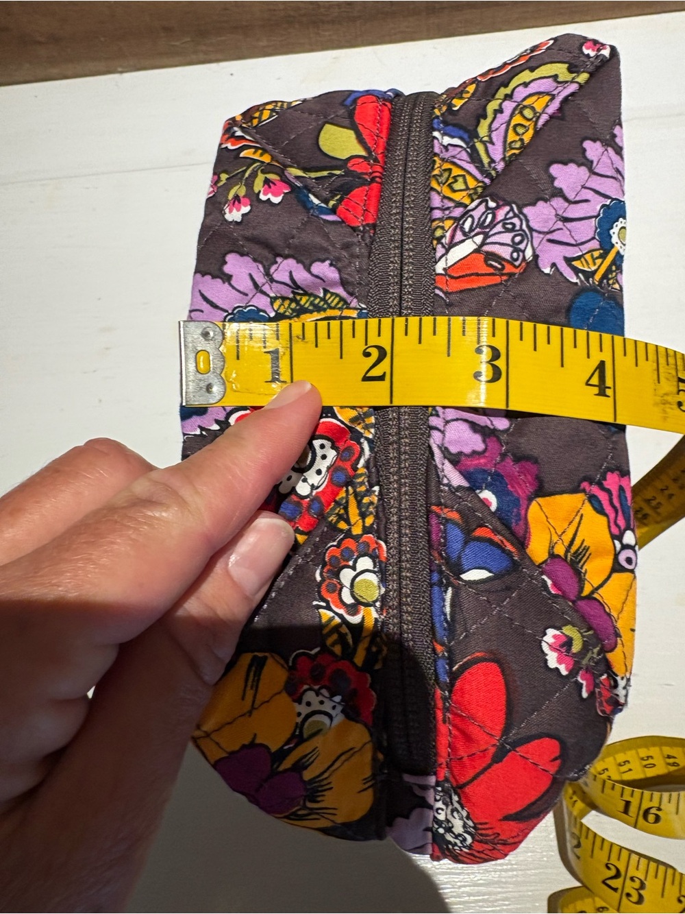 Vera Bradley Brown Multi Floral Quilted Cord Case - Picture 5 of 5